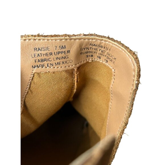 Steve Madden Raisie Ankle Booties Leather Brown Tan Suede Boots Women's 7.5 M - Picture 4 of 14